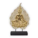 Buddha auf Sockel gold weiss 49cm