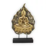 Buddha auf Sockel gold bronce 49cm