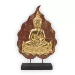 Buddha auf Sockel gold rot 62cm