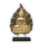 Buddha auf Sockel gold bronce