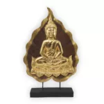 Buddha auf Sockel gold braun