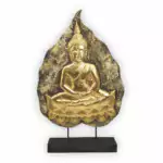 Buddha auf Sockel gold bronce